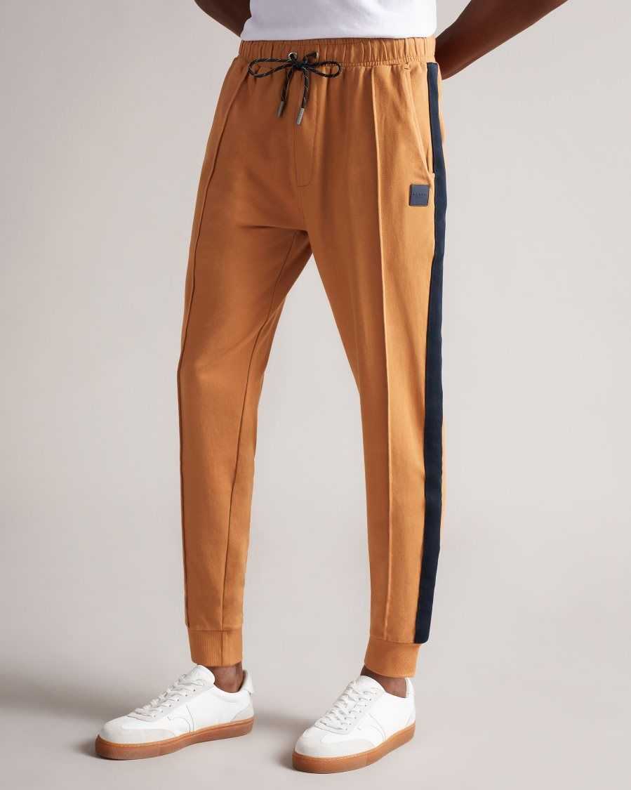 Ted Baker Jayyy Soft Front Seam Joggers Mustard | 38105-GSWE