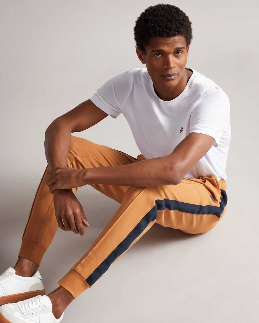 Ted Baker Jayyy Soft Front Seam Joggers Mustard | 38105-GSWE