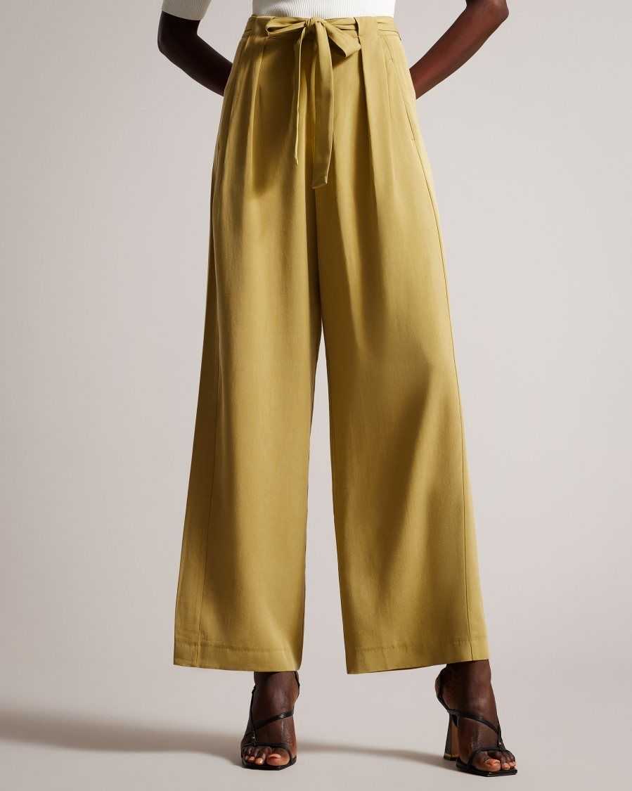 Ted Baker Jemila Wide Leg Trousers Khaki | 97053-HYAW