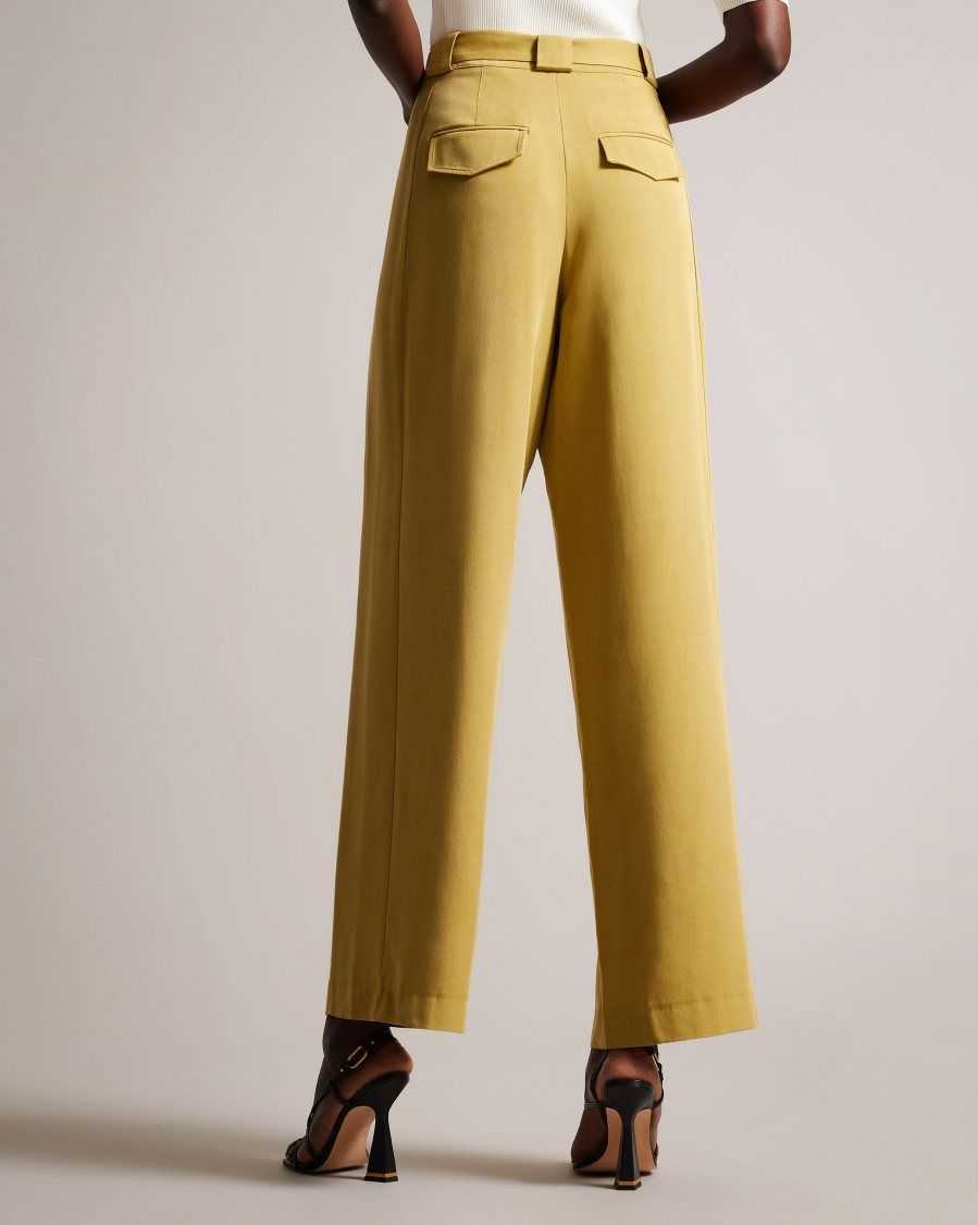 Ted Baker Jemila Wide Leg Trousers Khaki | 97053-HYAW