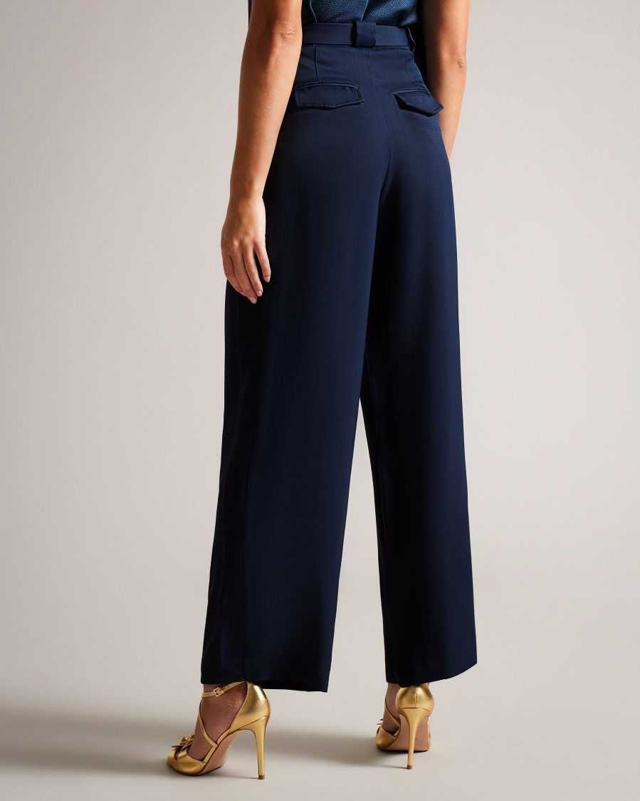 Ted Baker Jemmiah Wide Leg Trousers Dark Navy | 42791-EIPJ