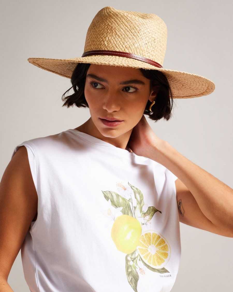 Ted Baker Jenahh Straw Hat Natural | 14395-UMZH