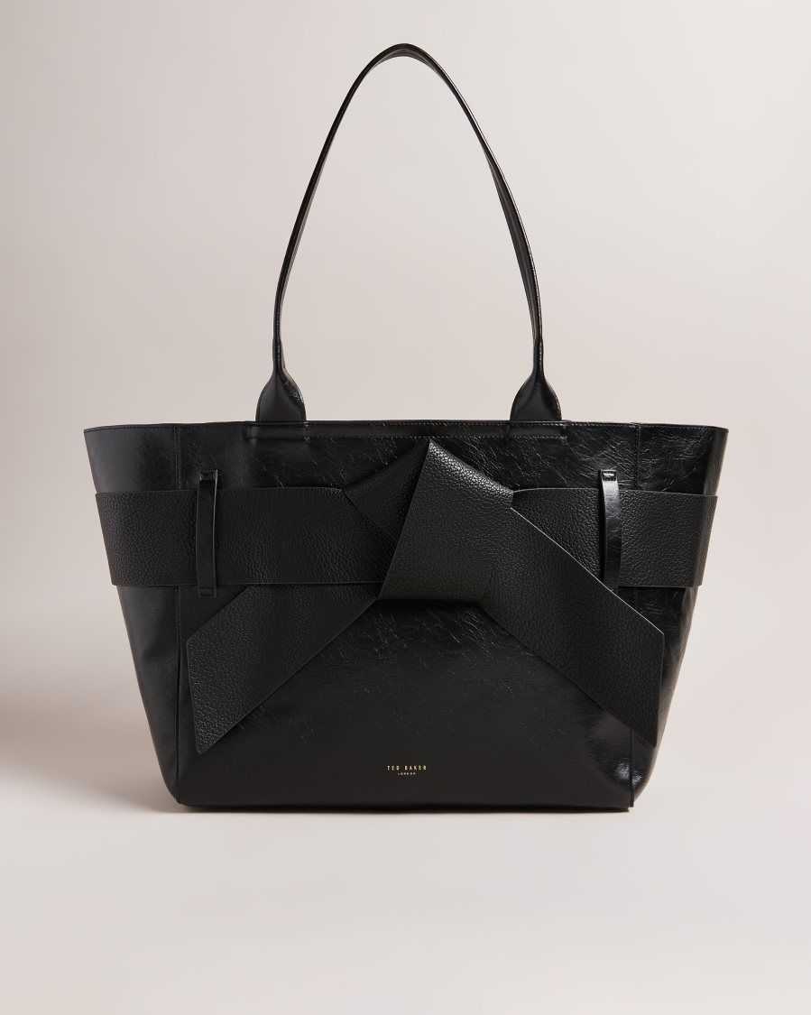 Ted Baker Jimma PU Large Tote Bag Black | 58097-TMYD