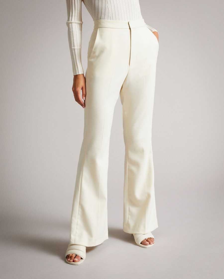 Ted Baker Joannit Wide leg trousers with half-slits Ivory | 07364-RKJE