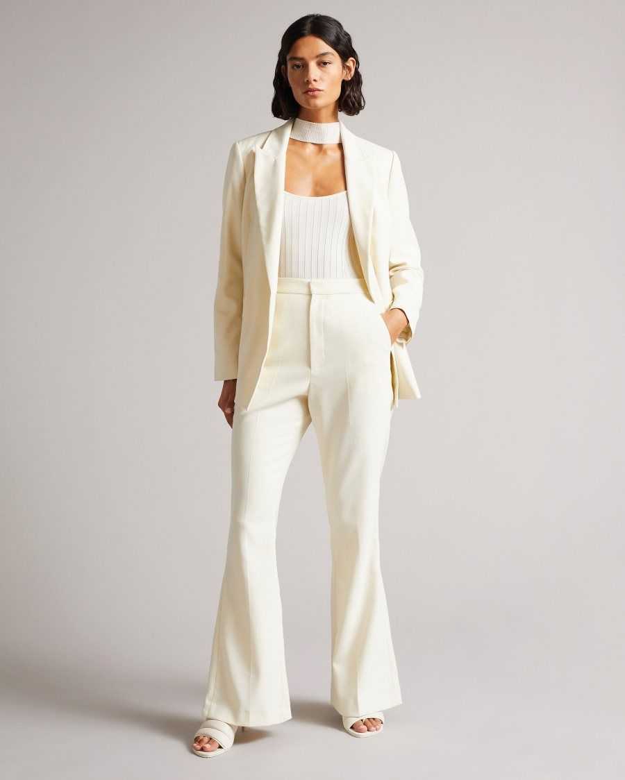 Ted Baker Joannit Wide leg trousers with half-slits Ivory | 07364-RKJE