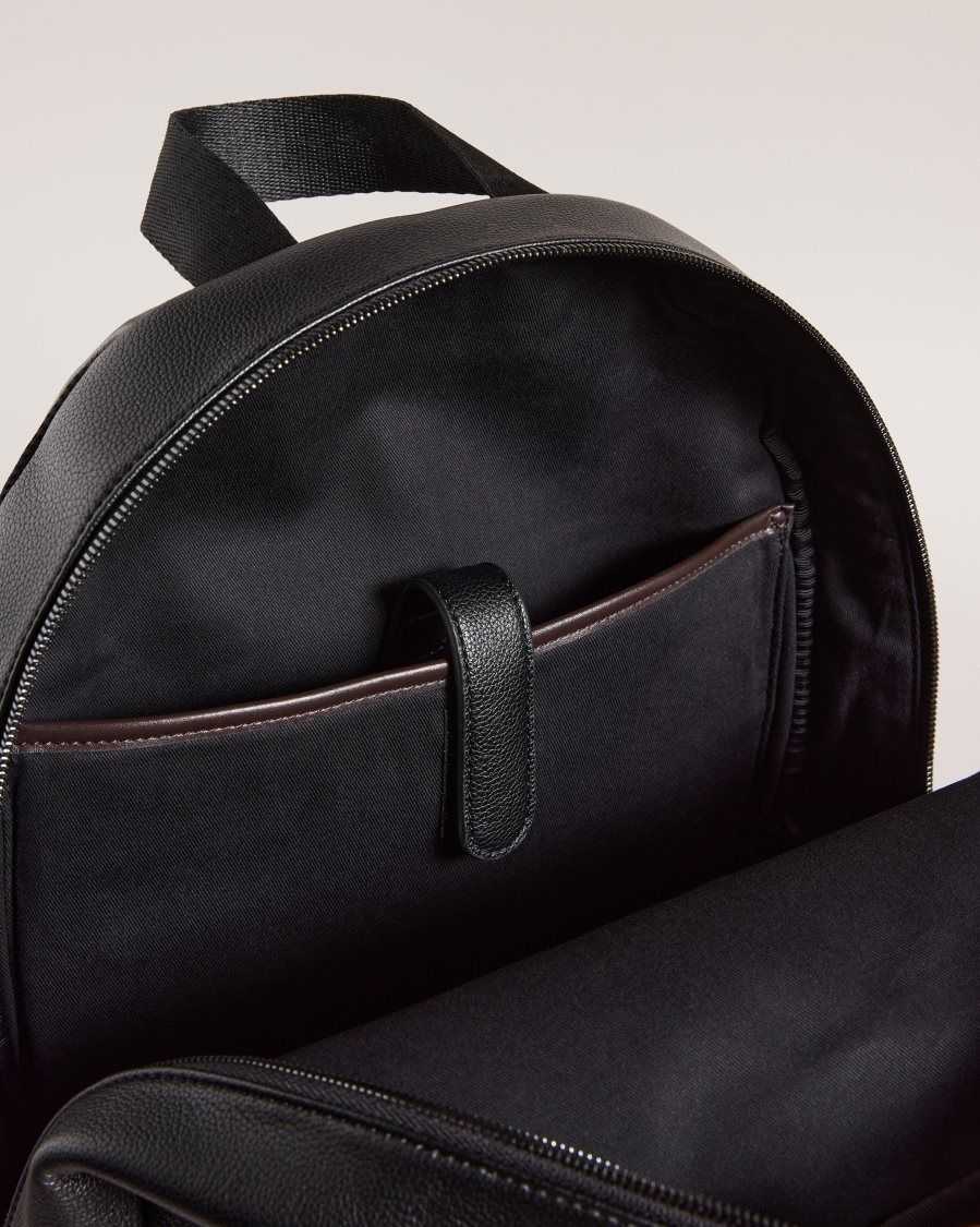 Ted Baker Joss Faux Leather Backpack Black | 06812-DZQY