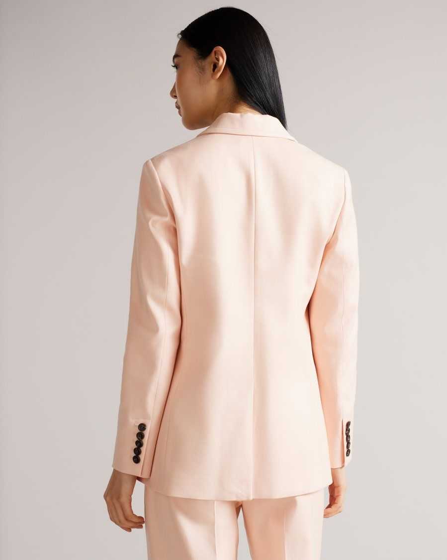 Ted Baker Kaisa Single Breasted Blazer With Notched Lapel Pale Pink | 83459-TGUH