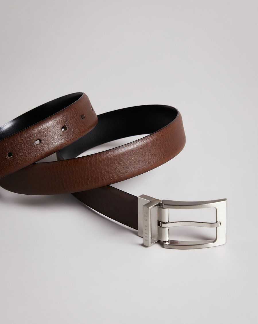 Ted Baker Karmer Reversible Leather Belt Chocolate | 61407-BHKT