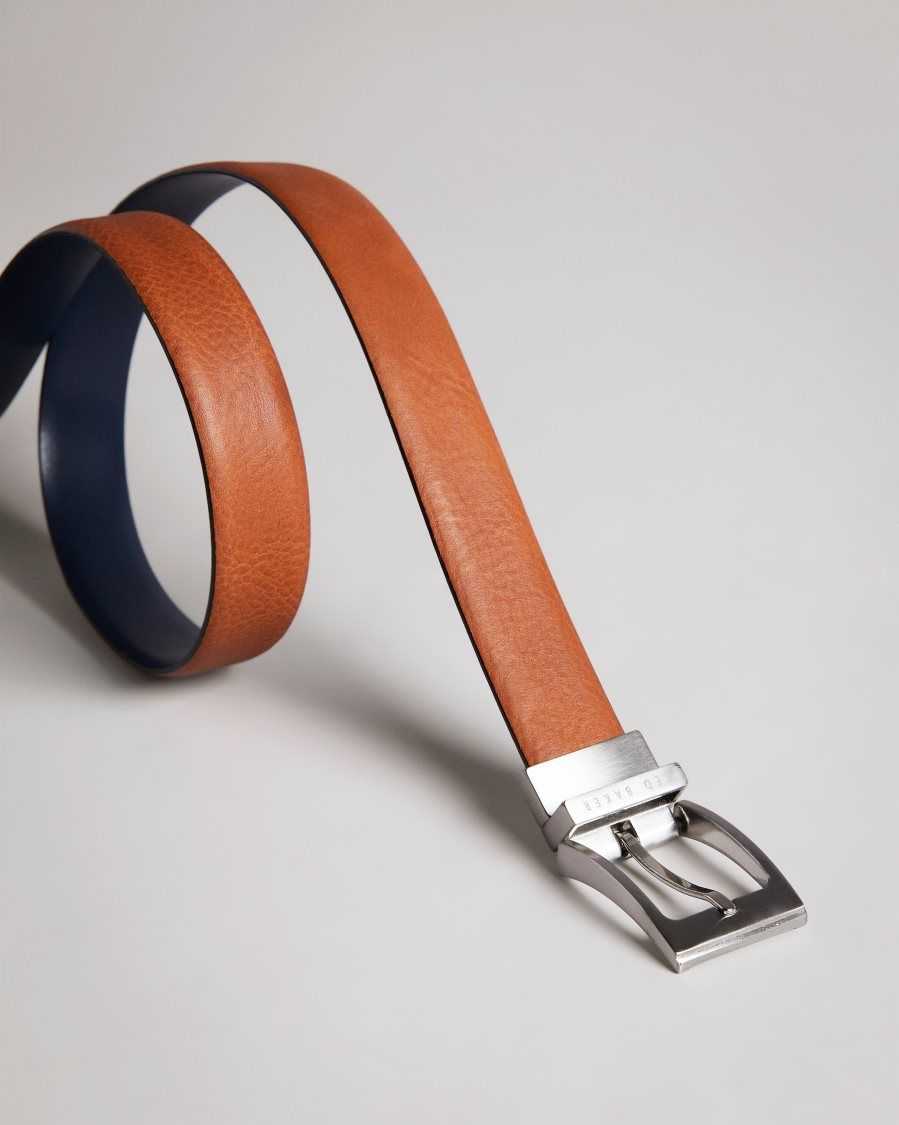 Ted Baker Karmer Reversible Leather Belt Tan | 98714-ZQCR