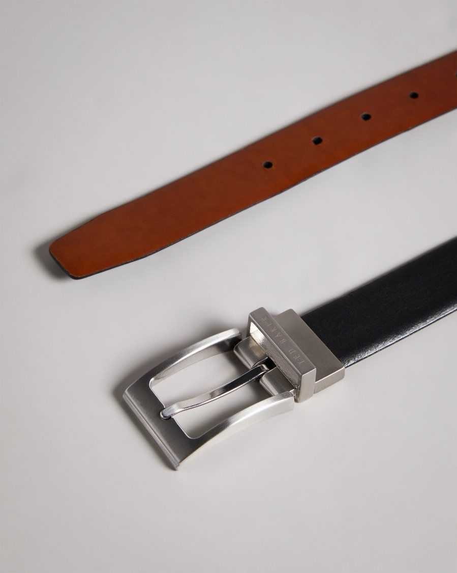 Ted Baker Karmer Reversible Leather Belt Black | 35092-LTZC