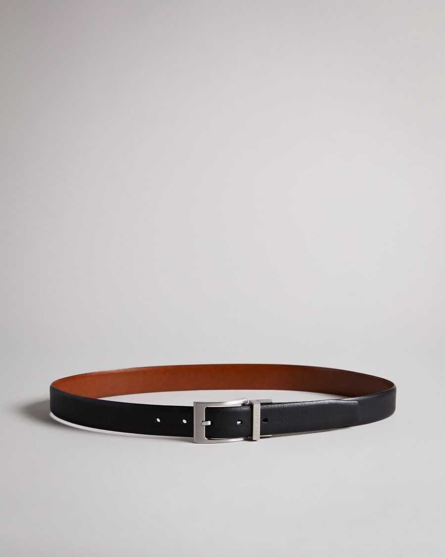 Ted Baker Karmer Reversible Leather Belt Black | 35092-LTZC