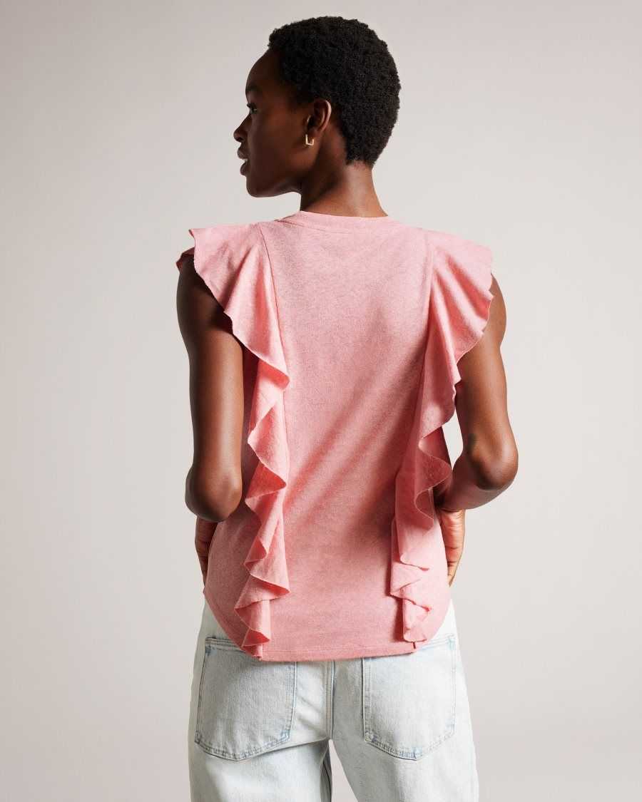 Ted Baker Kathley Frill Vest Top Dusky Pink | 91804-NJBH