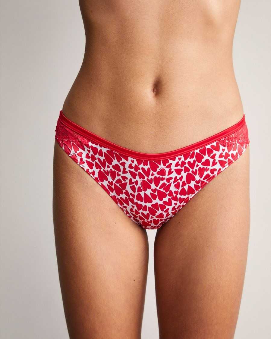 Ted Baker Katyyi Heart Printed Brief Red | 04372-NIOC