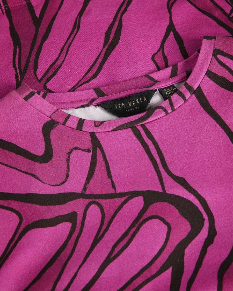 Ted Baker Kcarlia Fitted T-Shirt Bright Pink | 12530-LCAN