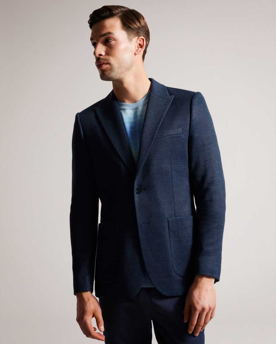 Ted Baker Keanuj Slim Fit Jersey Blazer Navy | 96587-TCYU