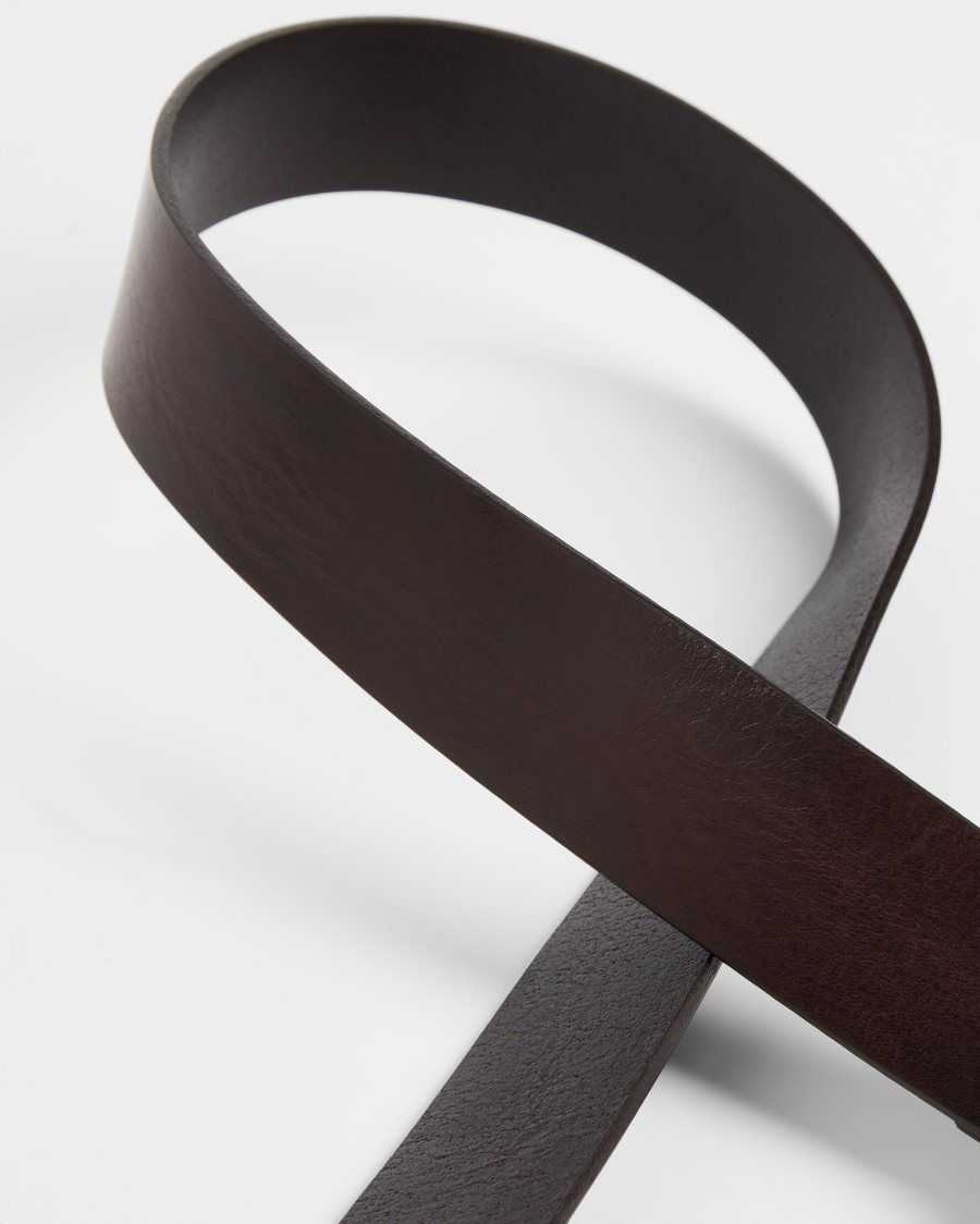 Ted Baker Keepsak Contrast Detail Leather Belt Chocolate | 75043-VNBO