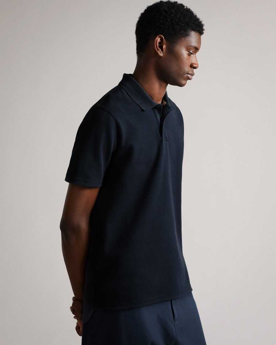 Ted Baker Kelty SS heavy twill Polo Shirt Navy-Blue | 05864-CLGU