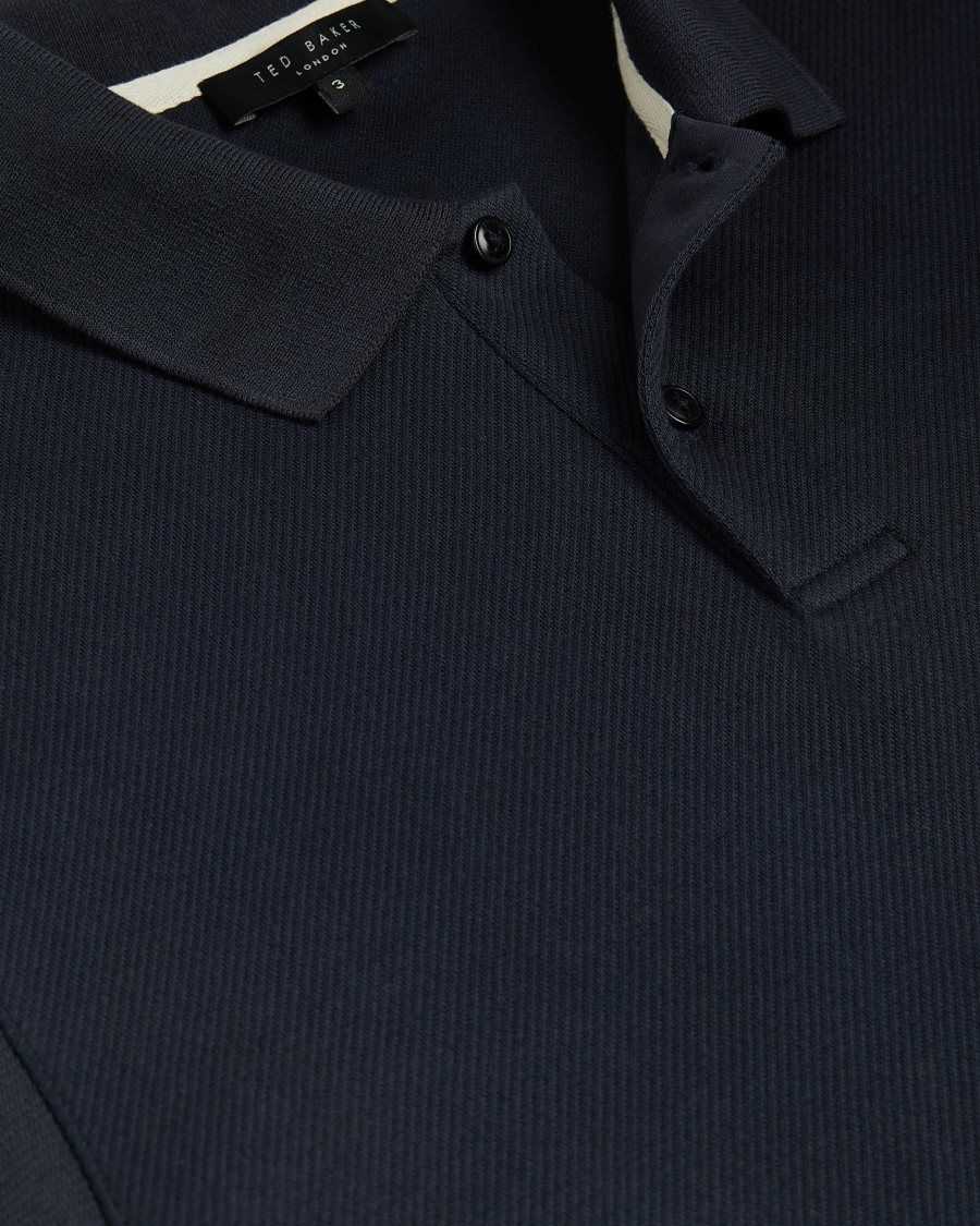 Ted Baker Kelty SS heavy twill Polo Shirt Navy-Blue | 05864-CLGU