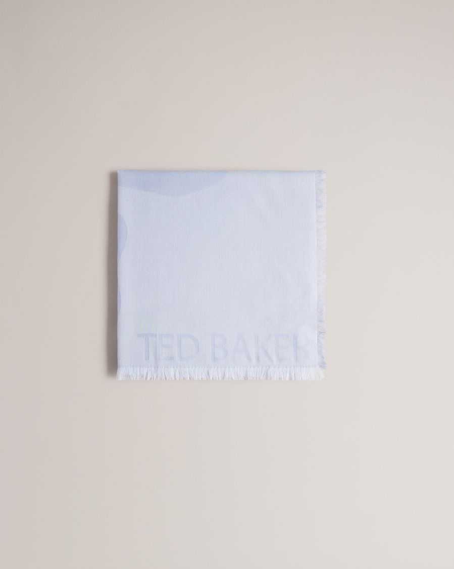 Ted Baker Kemila Magnolia Large Square Scarf Light Blue | 51273-XDZA