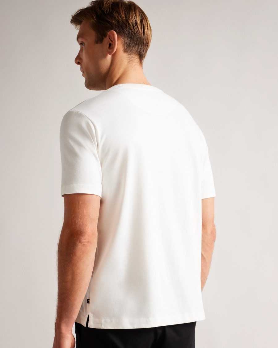 Ted Baker Kenedy Short Sleeve Regular Fit Branded T-Shirt White | 06584-RDAJ