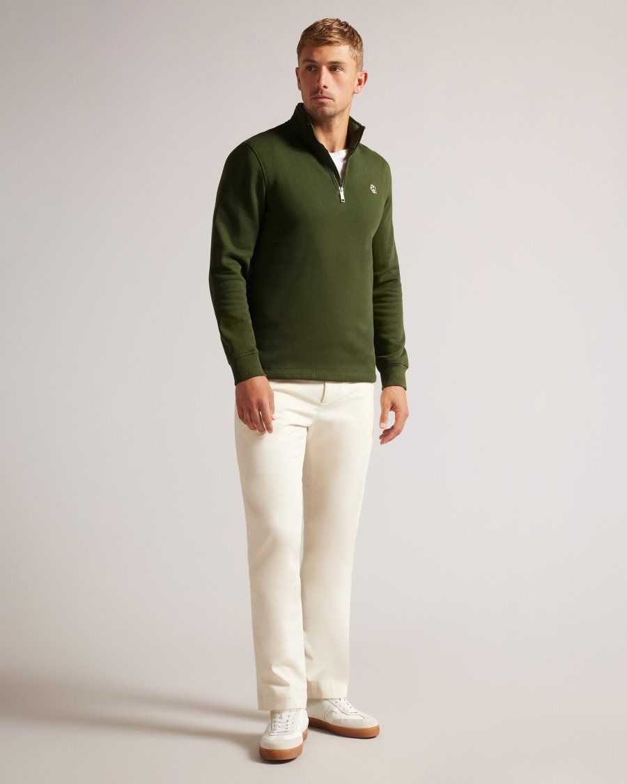 Ted Baker Kilbrn High Neck Sweatshirt Khaki | 63819-VWQG