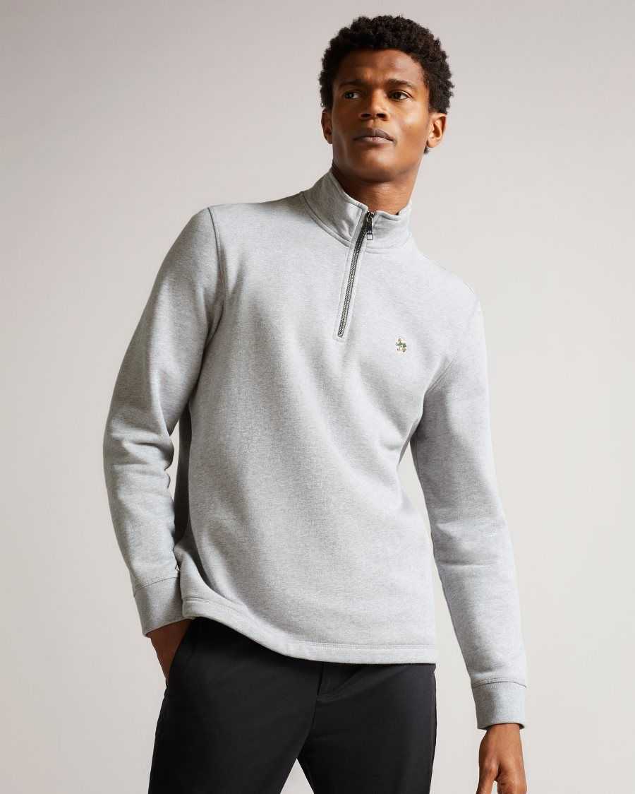 Ted Baker Kilbrn High Neck Sweatshirt Light Grey | 75184-JRUZ