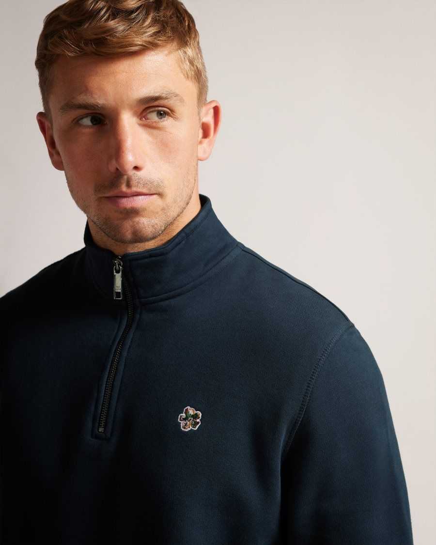 Ted Baker Kilbrn High Neck Sweatshirt Navy | 28514-KCVI