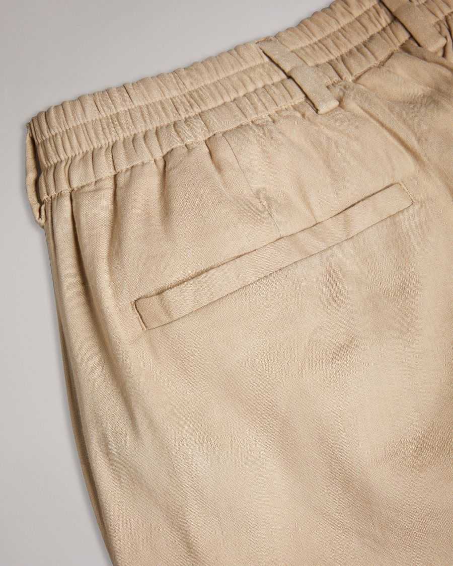 Ted Baker Kimmel Linen Blend Elasticated Trousers Stone | 90467-GXMQ