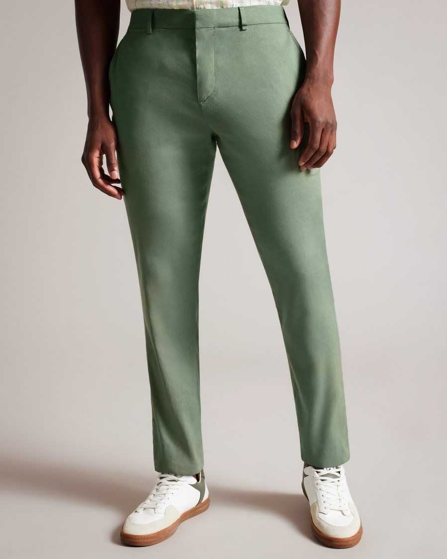 Ted Baker Kimmel Linen Blend Elasticated Trousers Light Green | 83051-FPUY