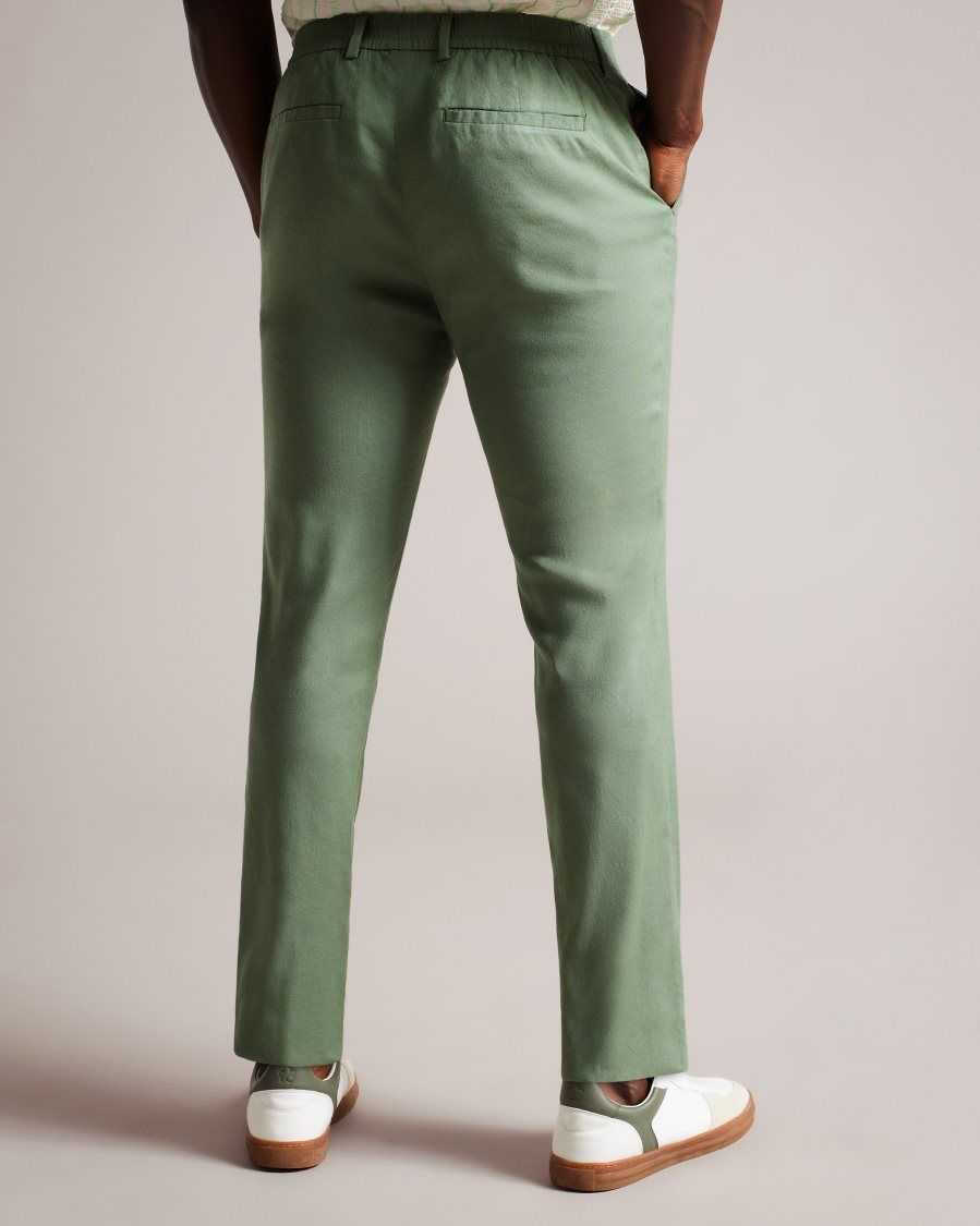 Ted Baker Kimmel Linen Blend Elasticated Trousers Light Green | 83051-FPUY