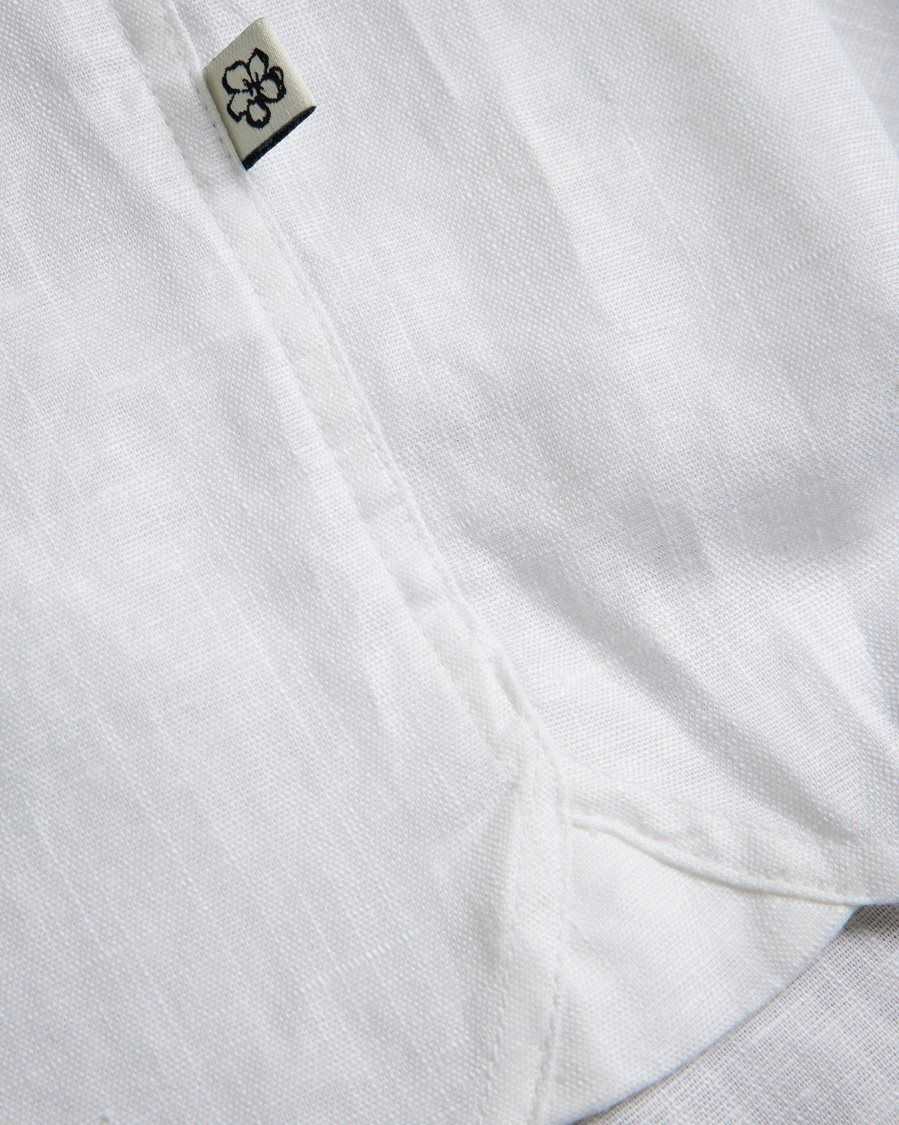 Ted Baker Kingfrd Short Sleeve Linen Shirt White | 16094-YGNM