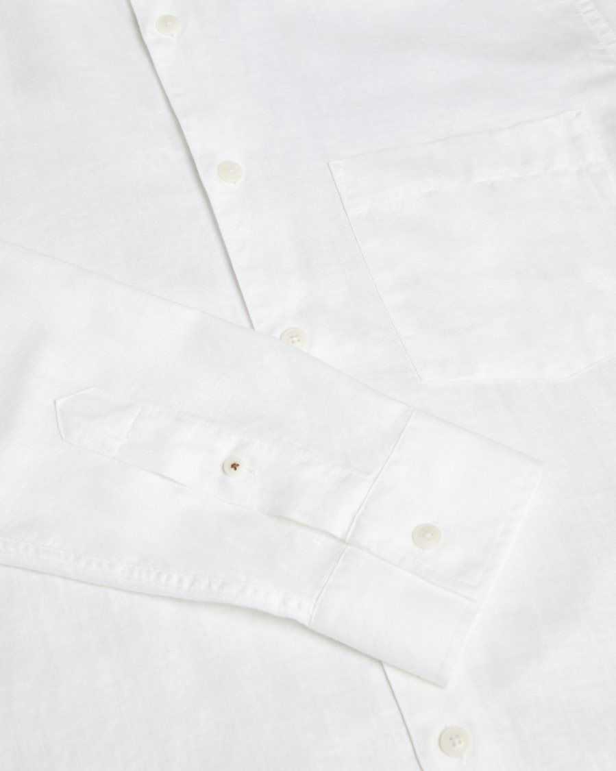 Ted Baker Kingwel Long Sleeve Linen Blend Shirt White | 92504-PHUL