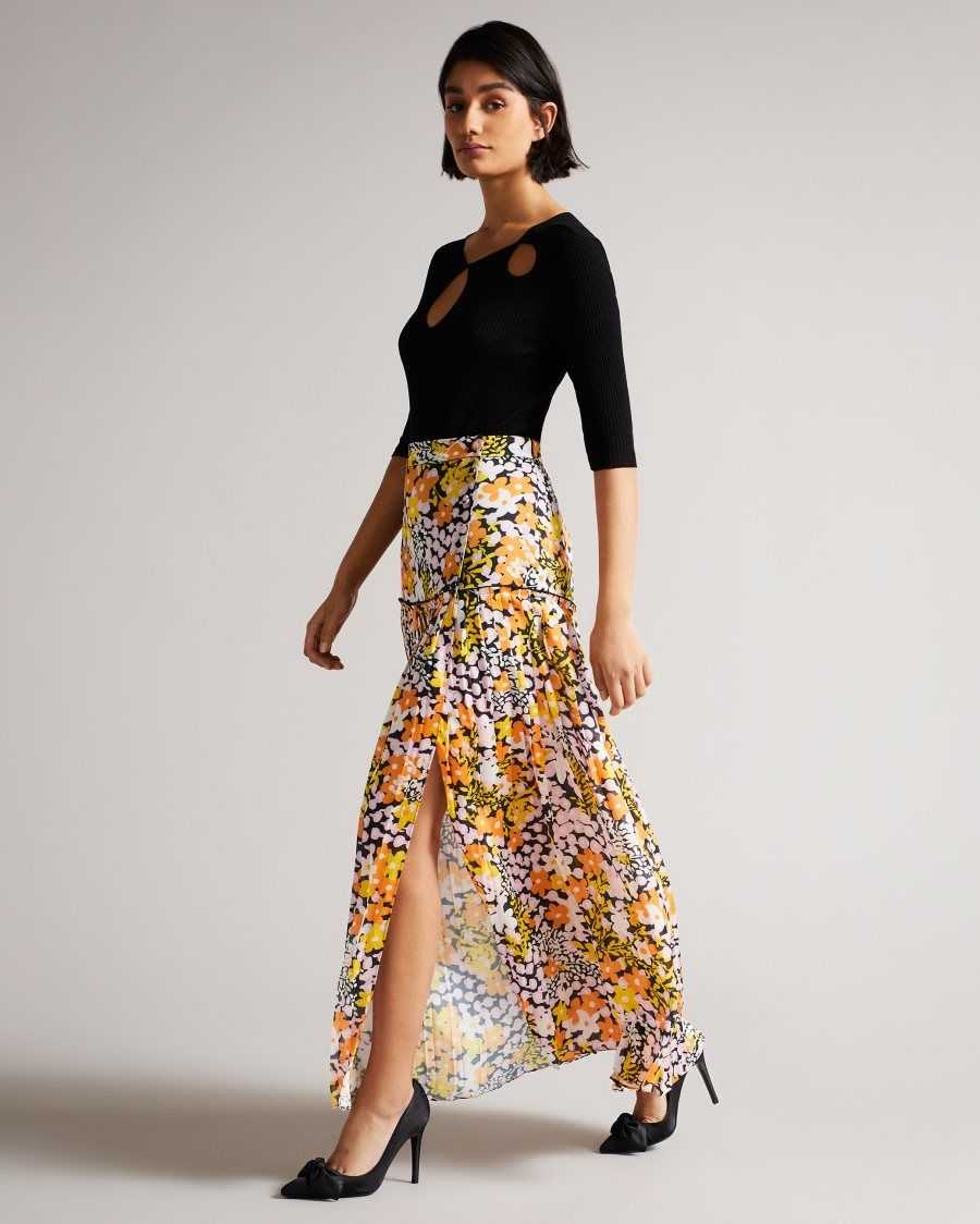 Ted Baker Klemmy Dropped Waist Maxi Skirt Black | 85012-QJRX