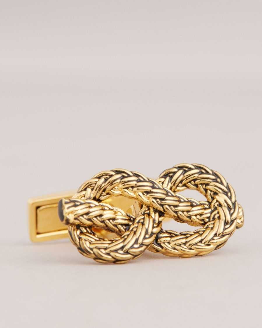 Ted Baker Knotid Knotted Cufflinks Gold | 54612-NJMY