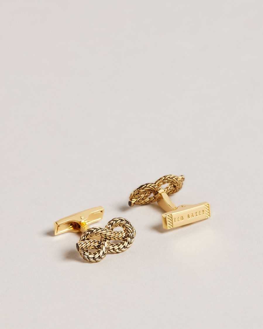 Ted Baker Knotid Knotted Cufflinks Gold | 54612-NJMY