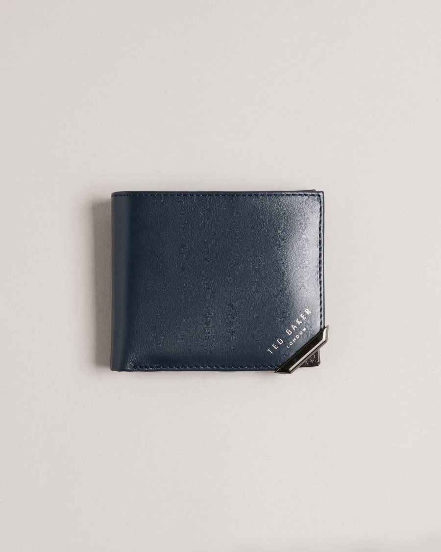 Ted Baker Korning Leather Bifold Wallet Navy | 69124-BSFR