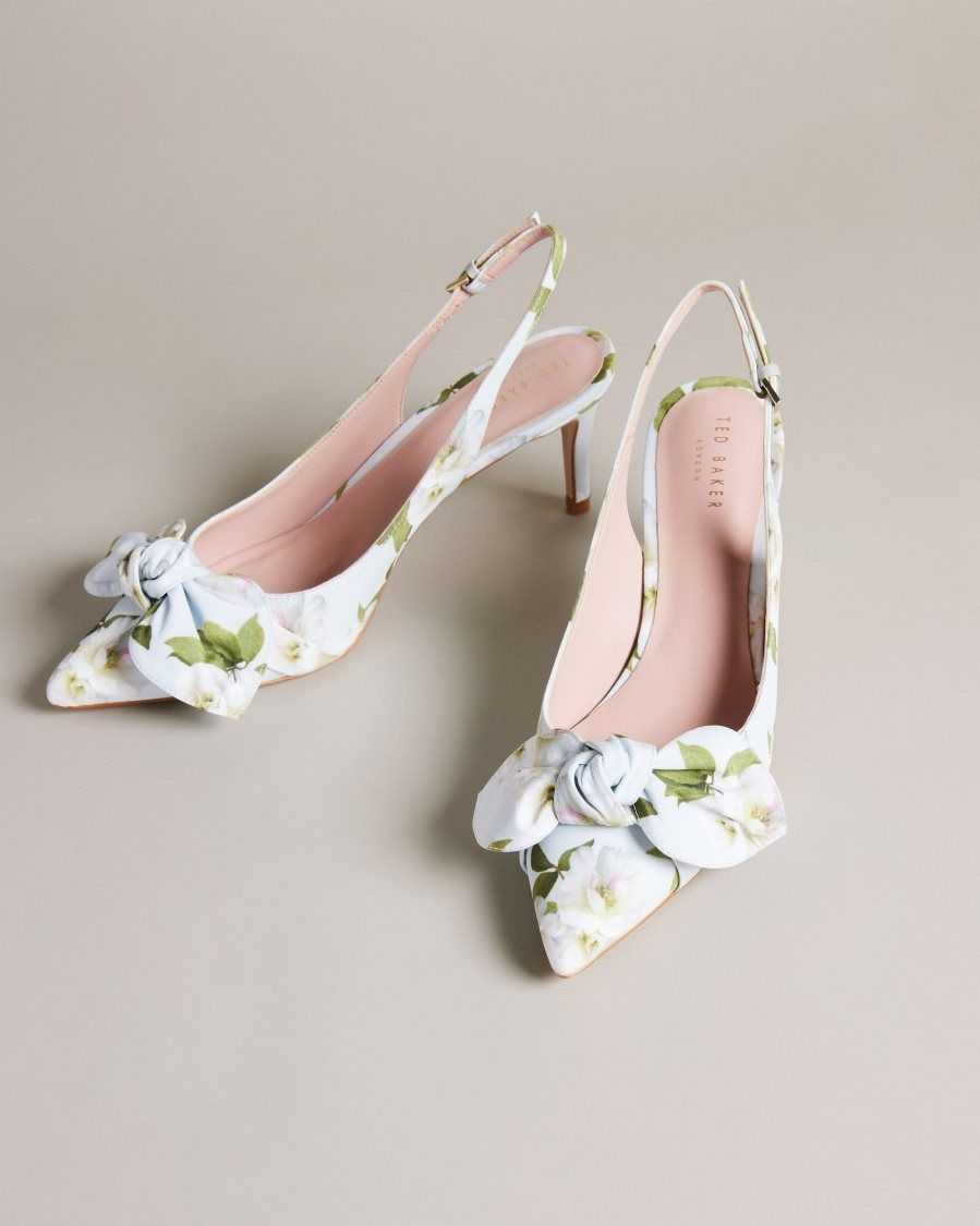 Ted Baker Krili Floral Slingback Court Heels Light Green | 15689-GRJM