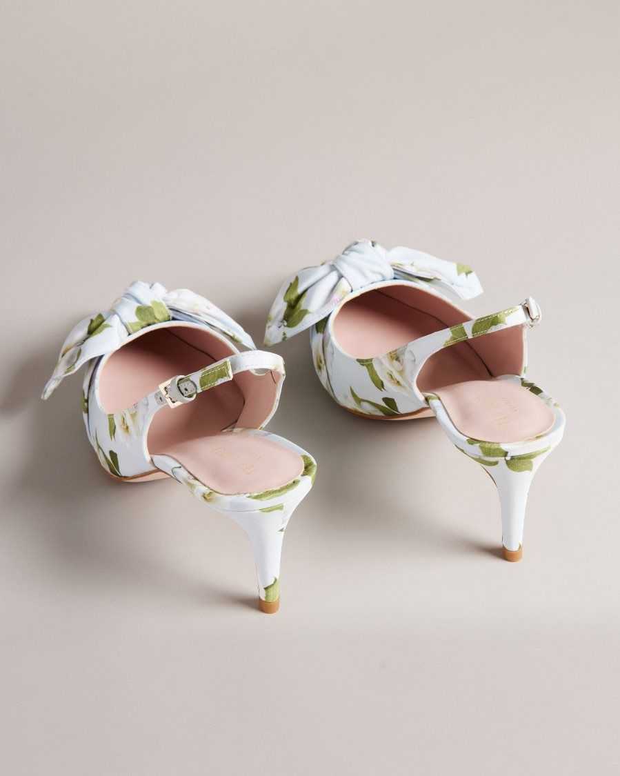 Ted Baker Krili Floral Slingback Court Heels Light Green | 15689-GRJM