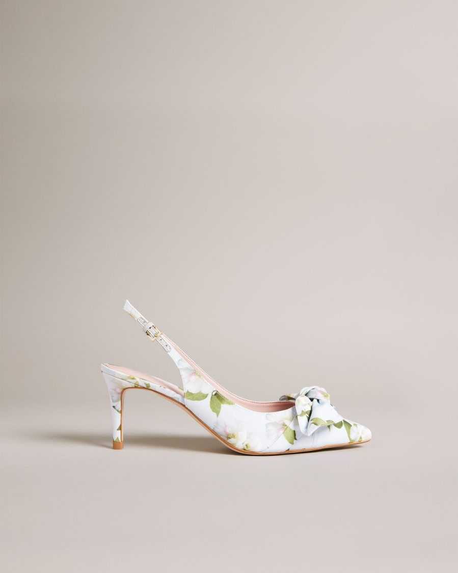 Ted Baker Krili Floral Slingback Court Heels Light Green | 15689-GRJM