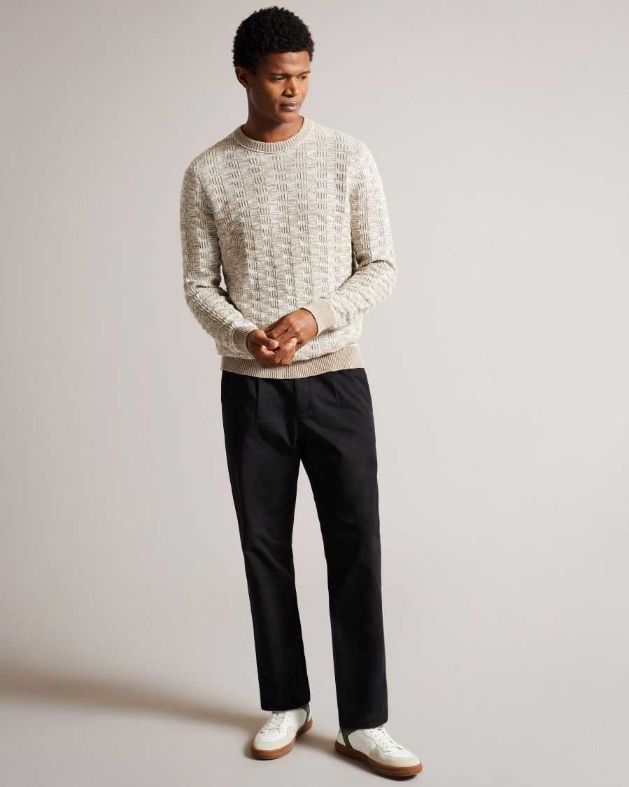 Ted Baker Kriskro Long Sleeve Textured Jumper White | 96784-TXDQ