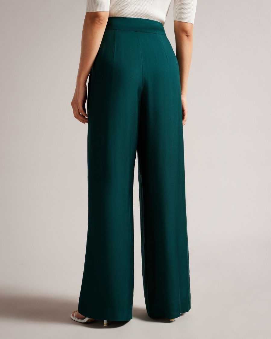 Ted Baker Krissi Wide Leg Trousers Dark Green | 70981-SIPK