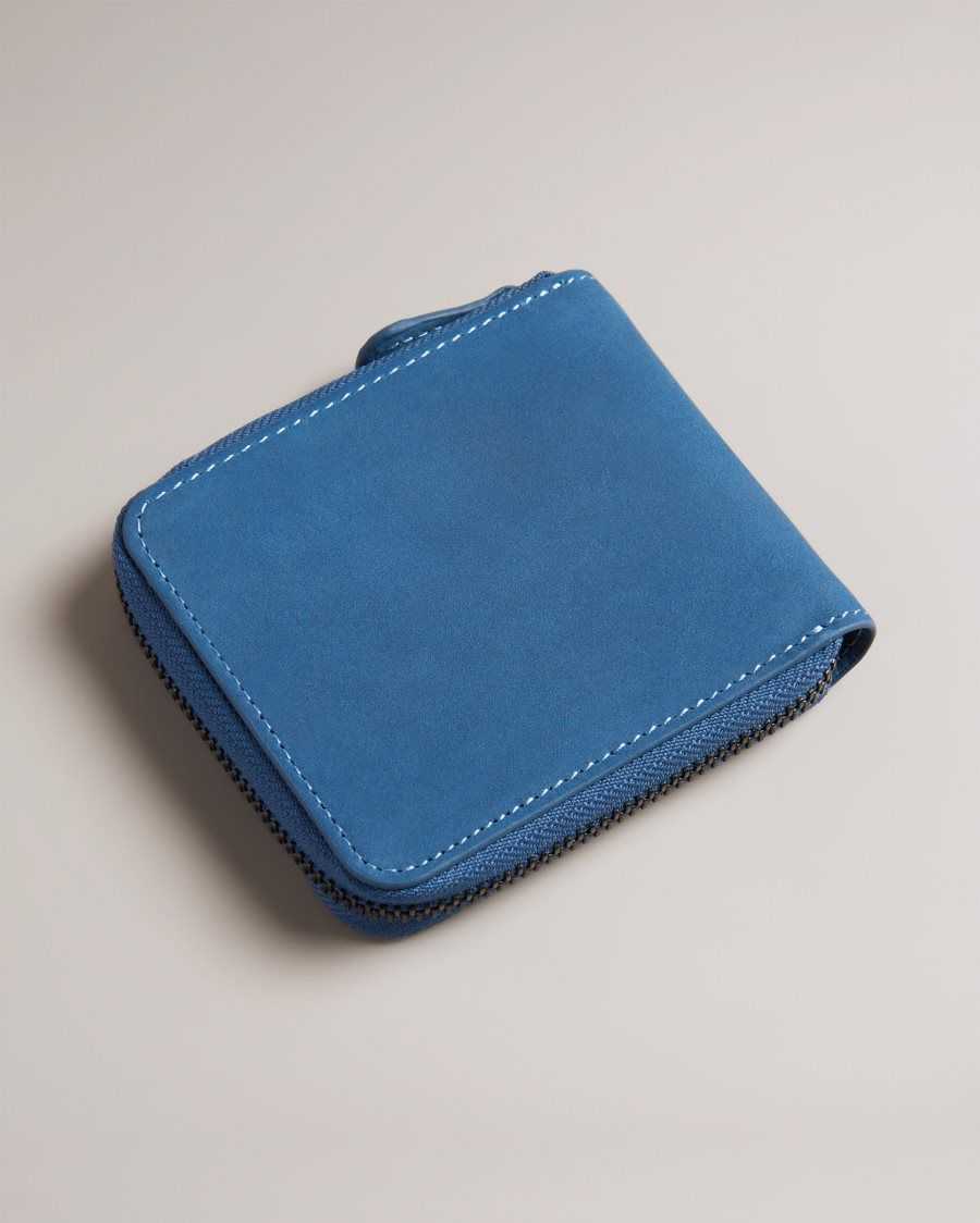 Ted Baker Krolt Nubuck Zip Around Wallet Blue | 79482-CDBK