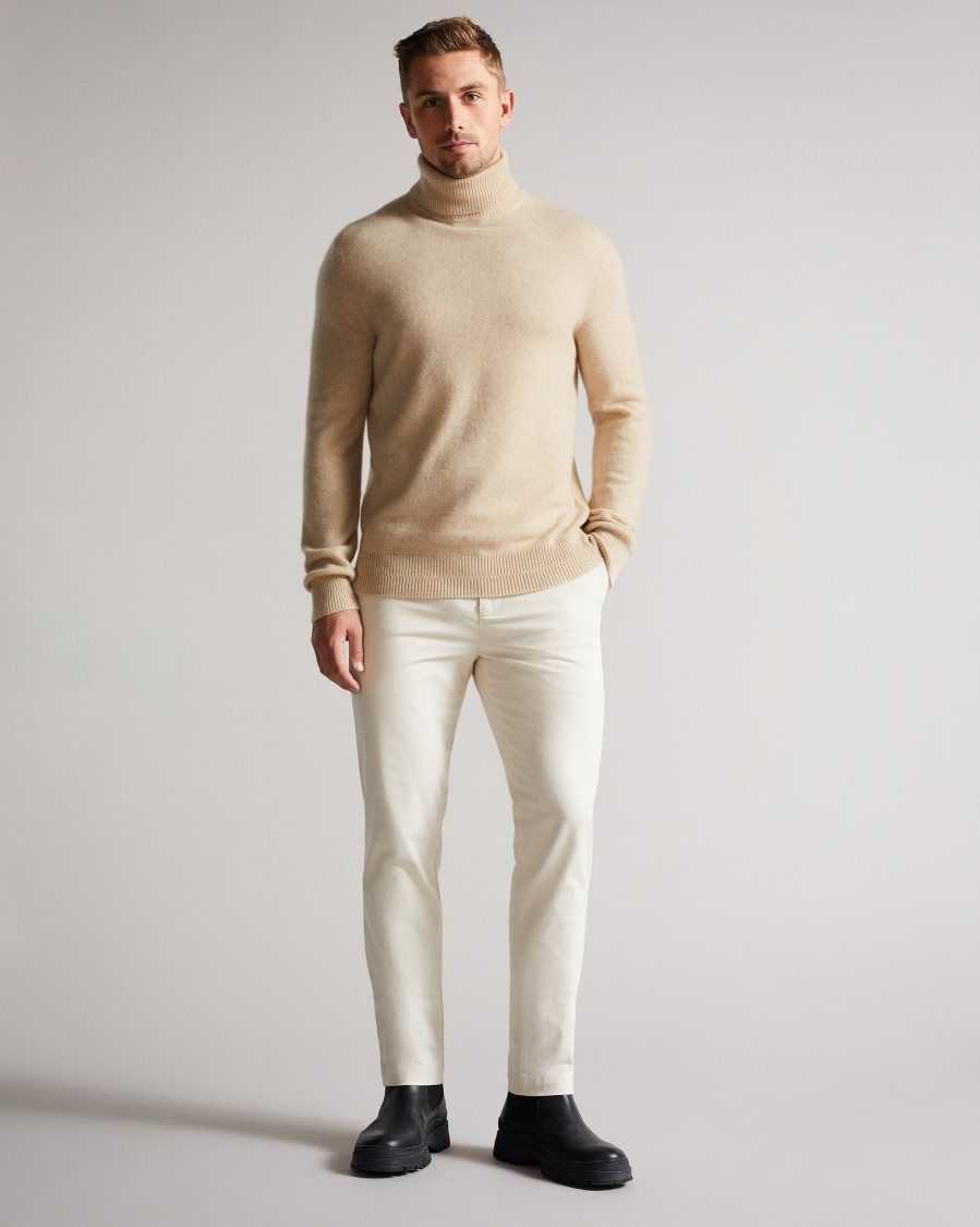 Ted Baker Kubrick Cashmere Roll Neck Jumper Beige | 08391-KPBJ