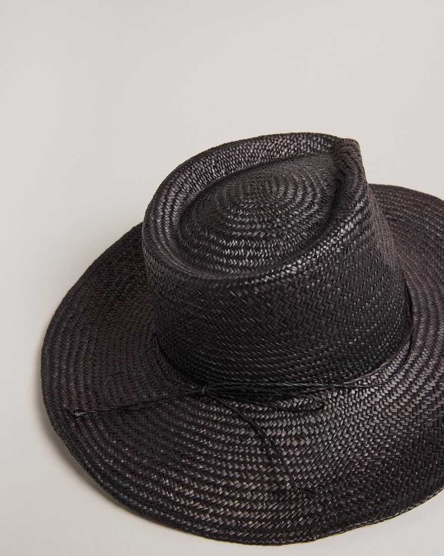 Ted Baker Kyloa Straw Cowboy Hat Black | 37865-PIHZ