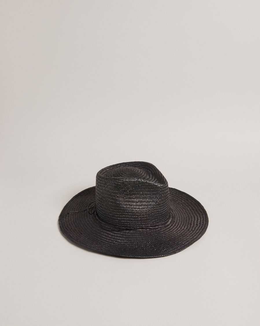 Ted Baker Kyloa Straw Cowboy Hat Black | 37865-PIHZ