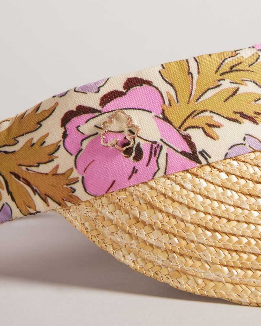 Ted Baker Kylow Floral Straw Visor Pink | 26349-ZKTG