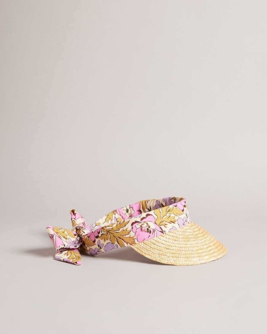 Ted Baker Kylow Floral Straw Visor Pink | 26349-ZKTG