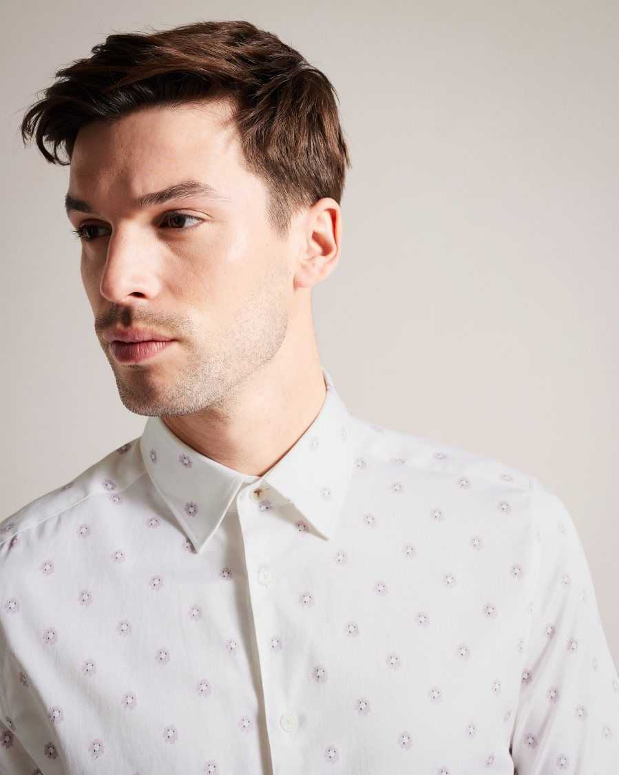 Ted Baker Kymsho Short Sleeve Floral Shirt White | 14780-ZLBV