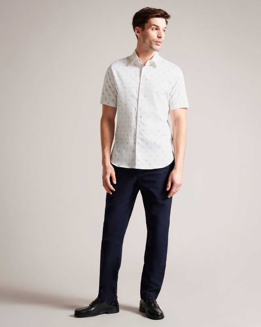 Ted Baker Kymsho Short Sleeve Floral Shirt White | 14780-ZLBV