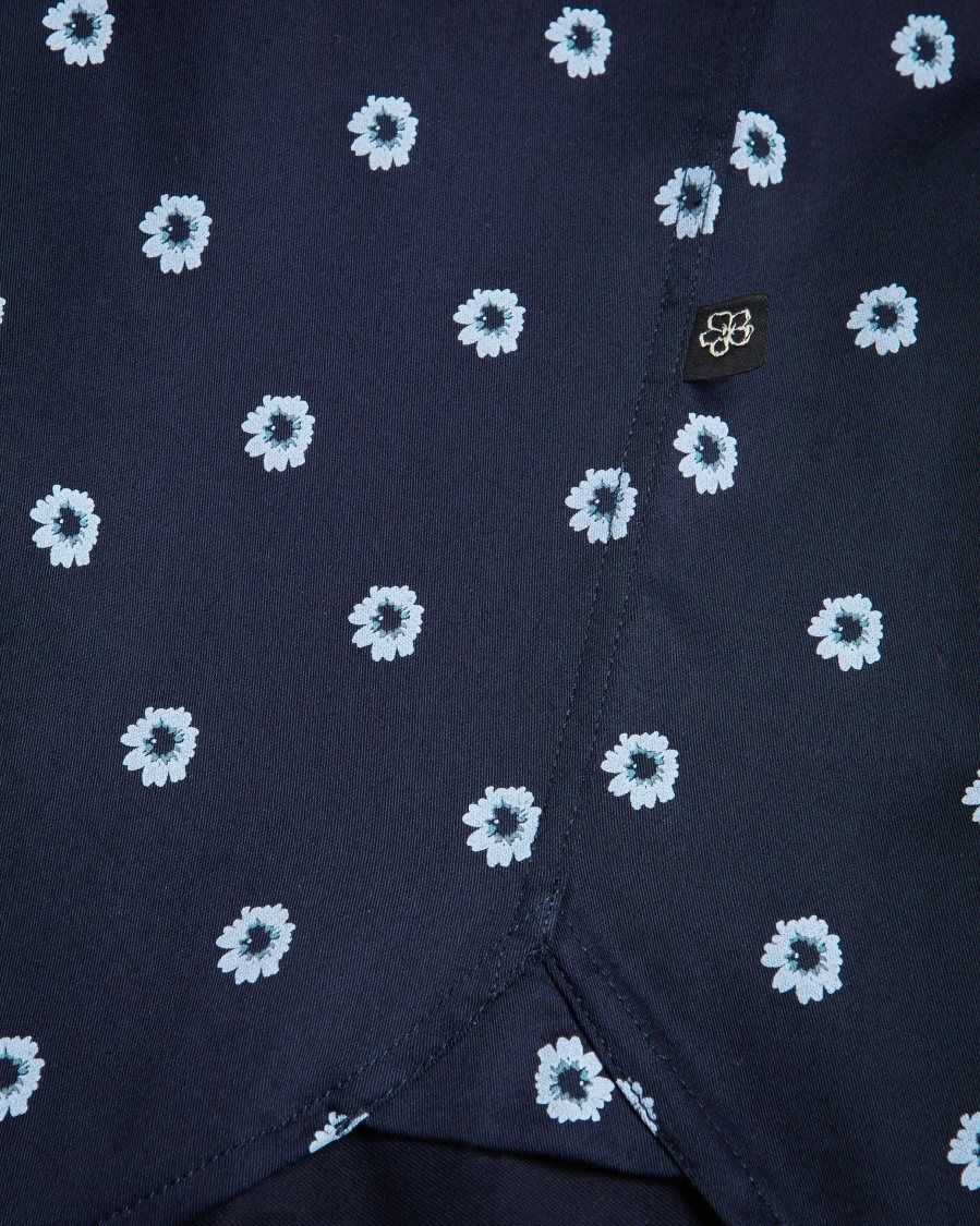 Ted Baker Kymsho Short Sleeve Floral Shirt Navy | 53026-QMXI